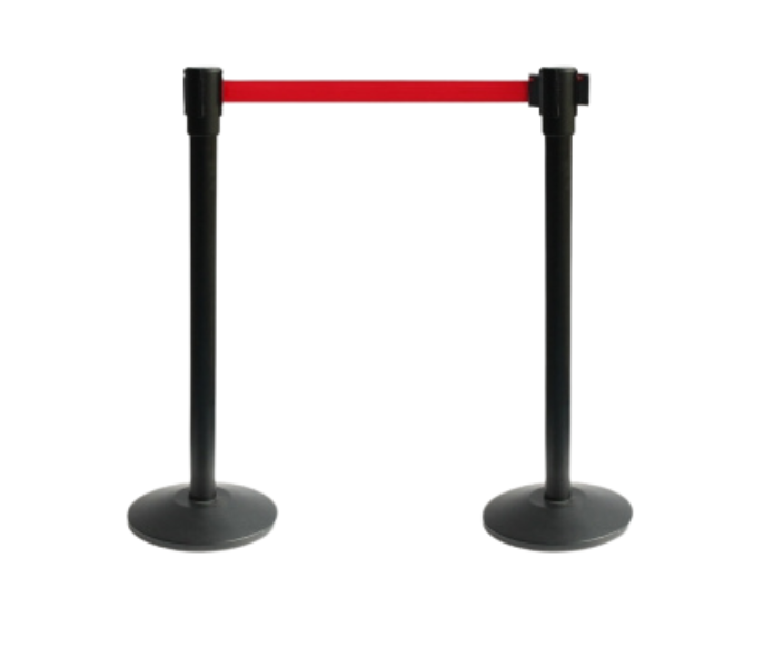 Bollard with 2.5 metre retractable belt