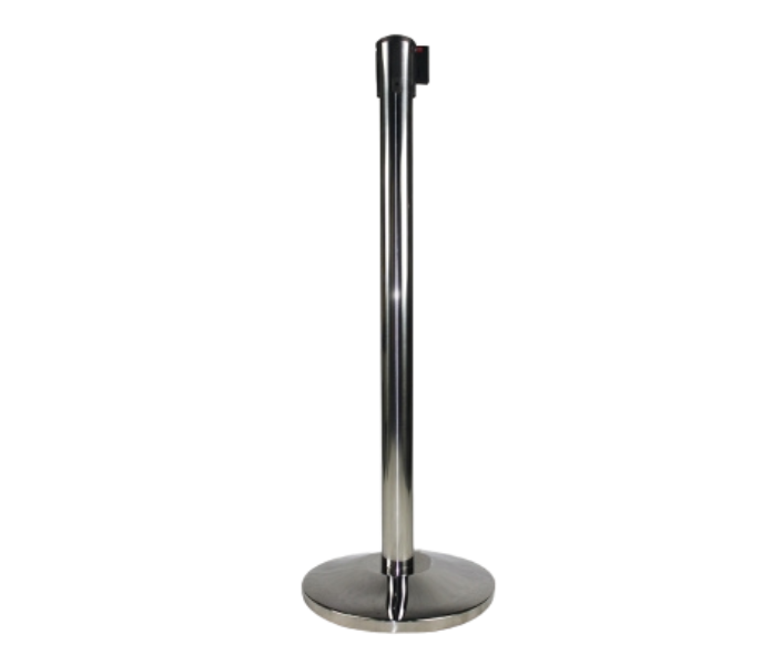 Bollard with 2.5 metre retractable belt