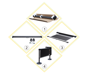 Bollard with roller banner