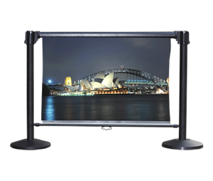 Bollard with roller banner