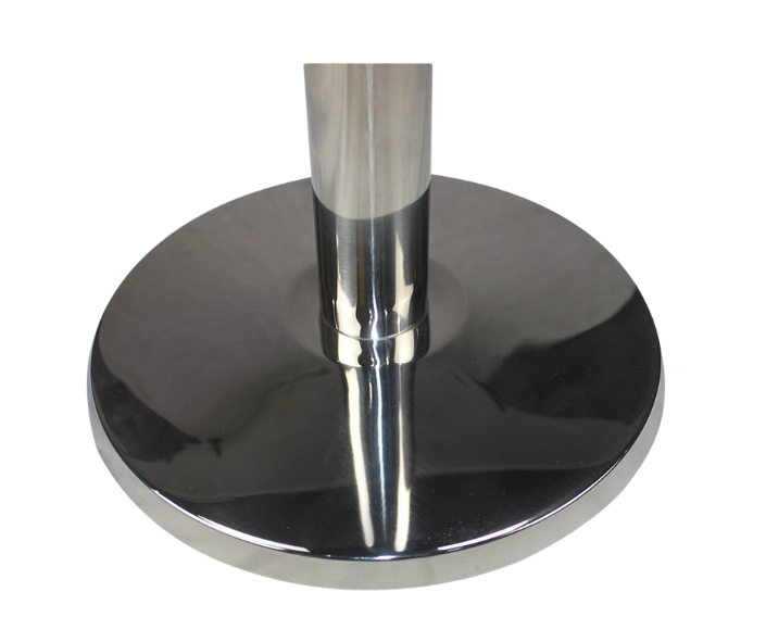 Bollard with retractable 2.5 metre belt.